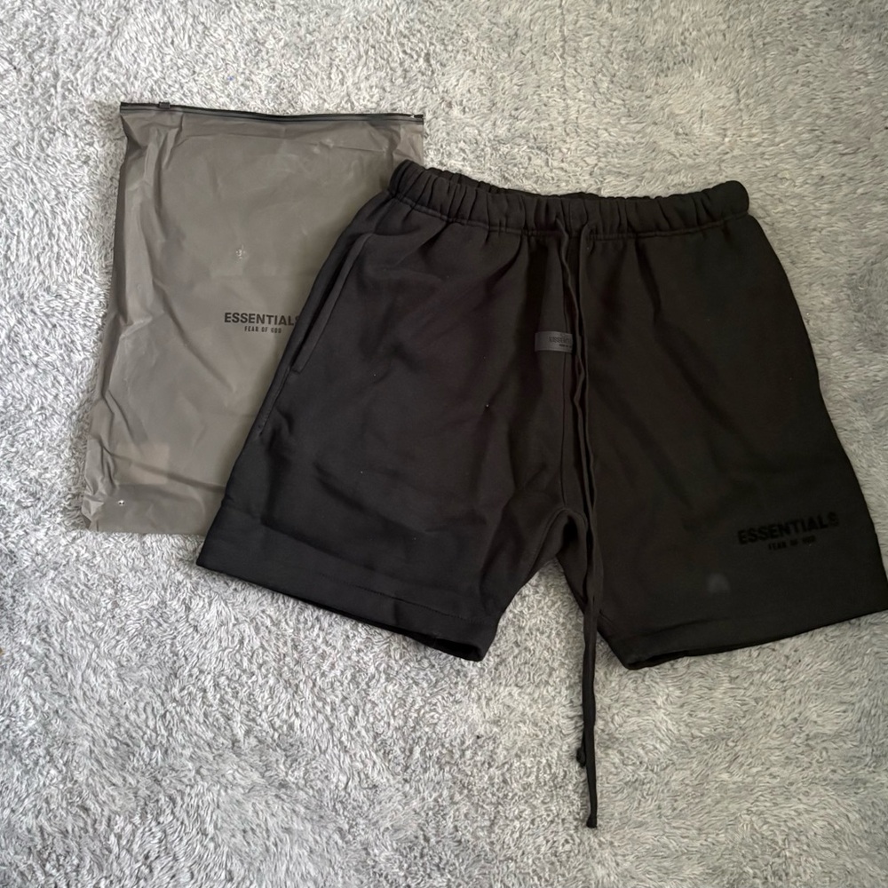 ESSENTIALS Men's Black Athletic Drawstring Shorts… - image 2